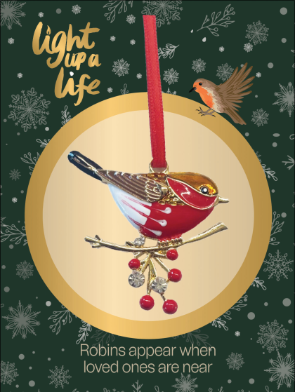 Robin ornament (A) Red Berries